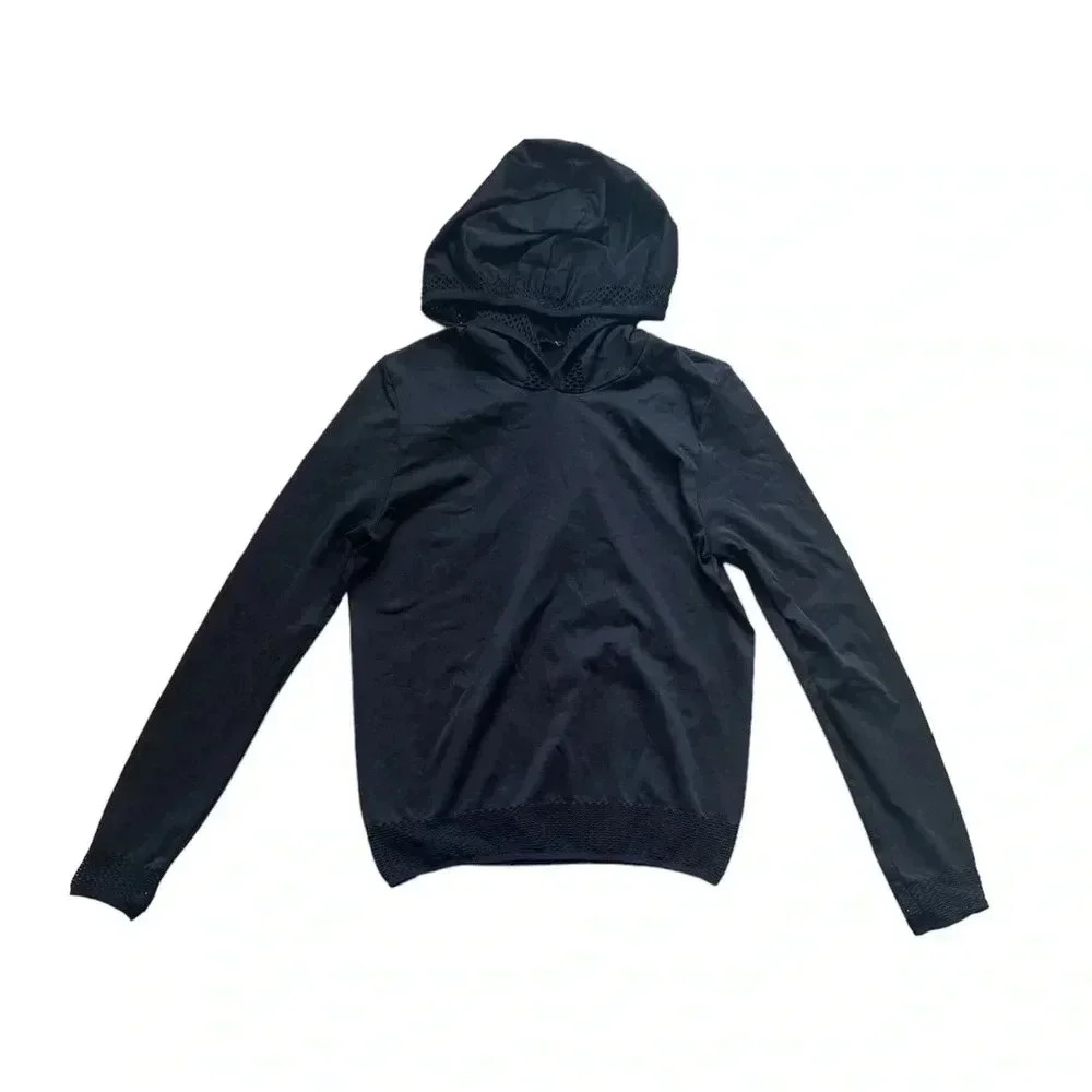 FABLETICS Women’s Black Long Sleeve Mesh Detail Athletic Shirt